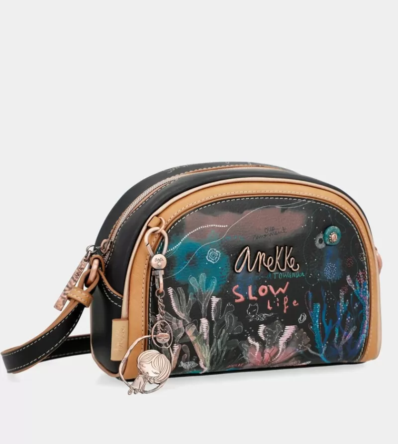 Anekke Bolsos De Fiesta | Bandolera Negra Redondeada Coral