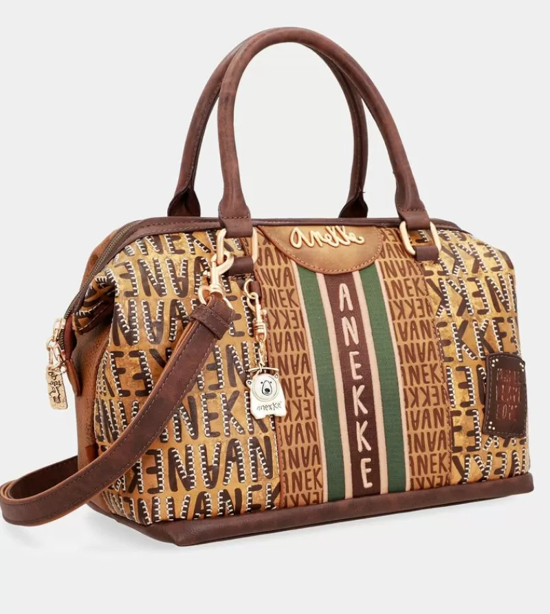 Anekke Bolsos De Mano | Bolso Bowling Logo Marron Urban