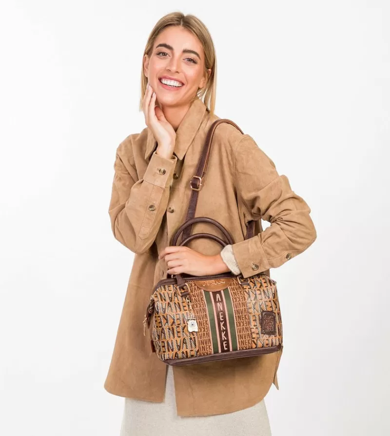 Anekke Bolsos De Mano | Bolso Bowling Logo Marron Urban