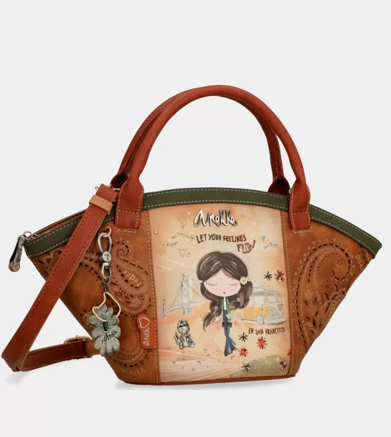 Anekke Bandoleras | Bolso Cesta Peace & Love Camel