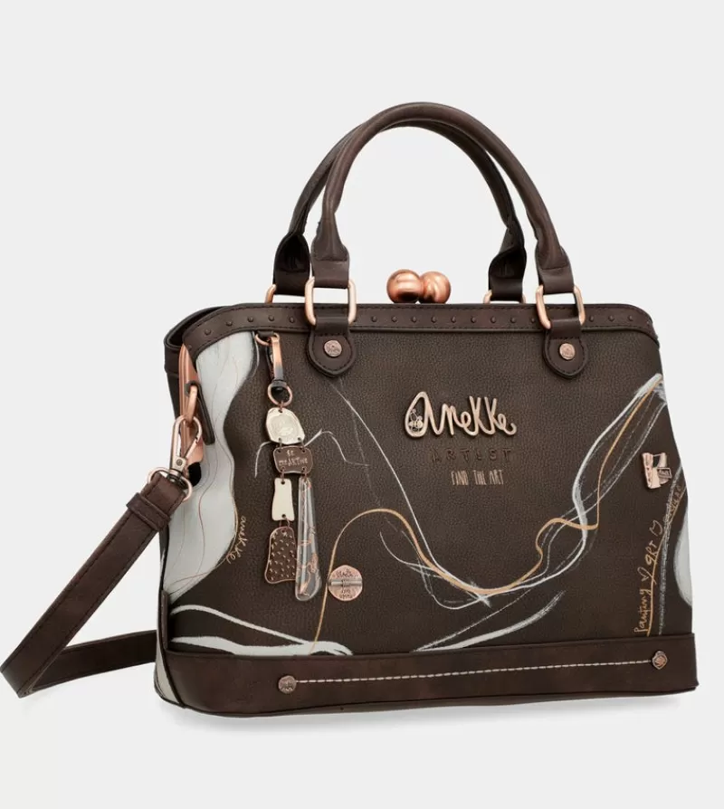 Anekke Bolsos De Mano | Bolso De Boquilla Marron Nature Shodo