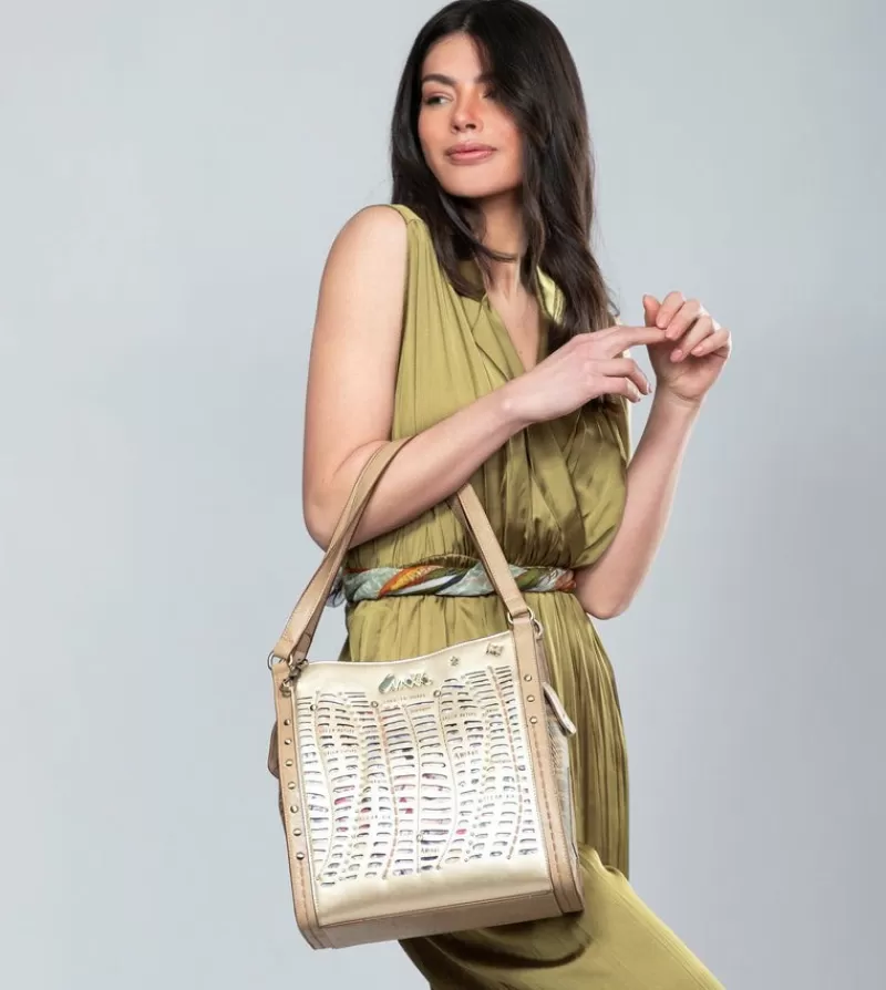 Anekke Tote & Shoppers | Bolso De Hombro Dorado Nature Pachamama