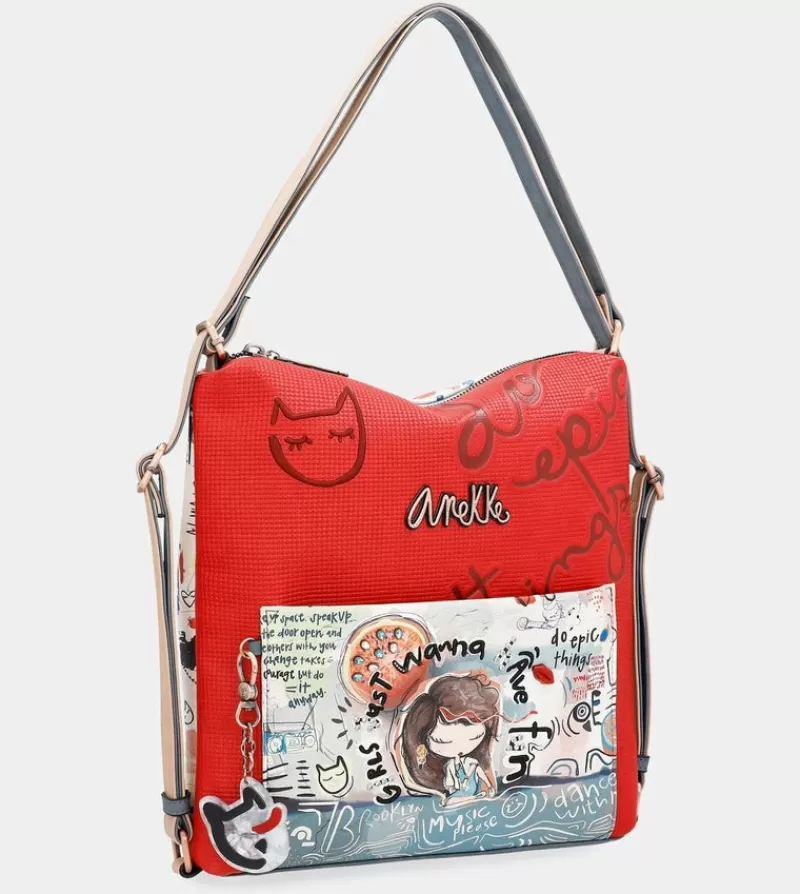 Anekke Mochilas Y Sacos | Bolso Hobo Convertible En Mochila Fun & Music