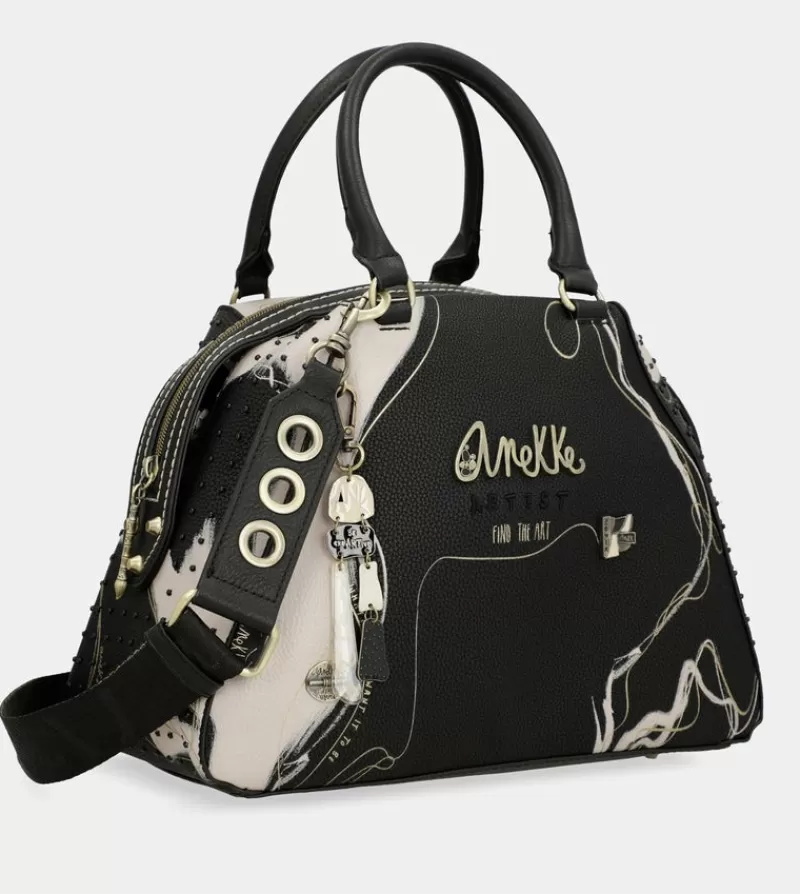 Anekke Bolsos De Mano | Bolso Negro 2 Asas Y Bandolera Nature Shodo