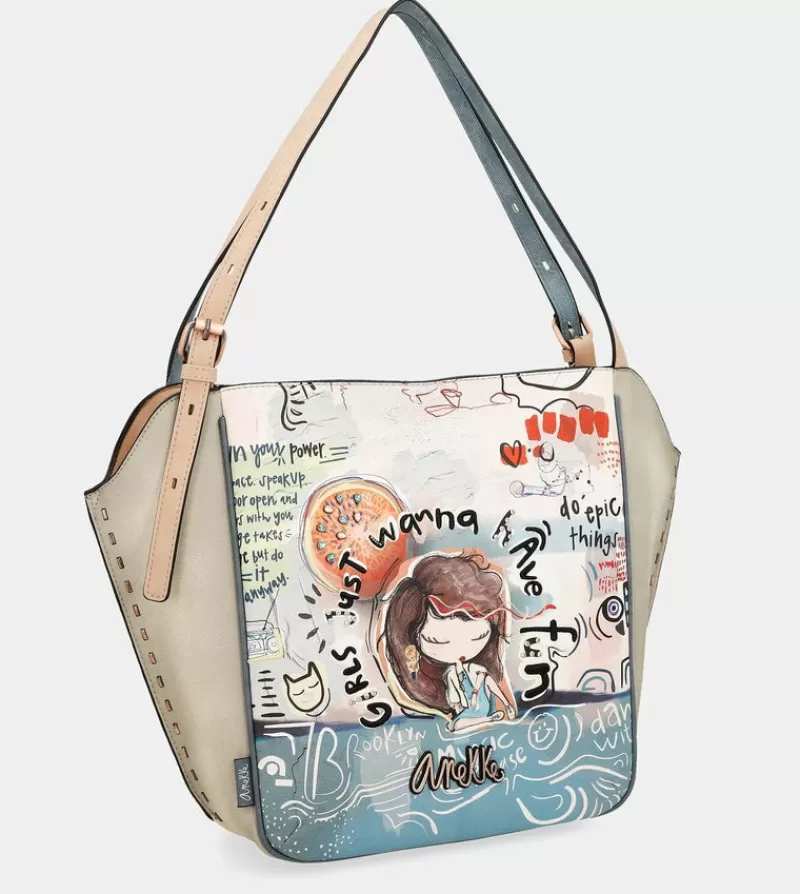 Anekke Bolsos De Hombro | Bolso Shopper Ovalado Fun & Music