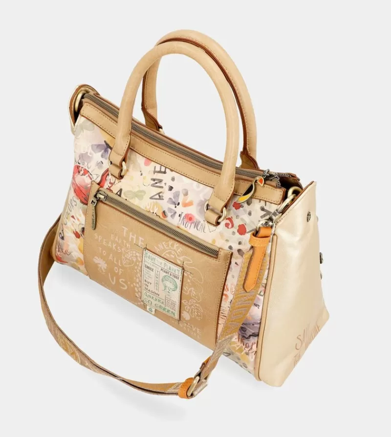 Anekke Bolsos De Mano | Bolso Tipo Doctor Dorado Nature Pachamama