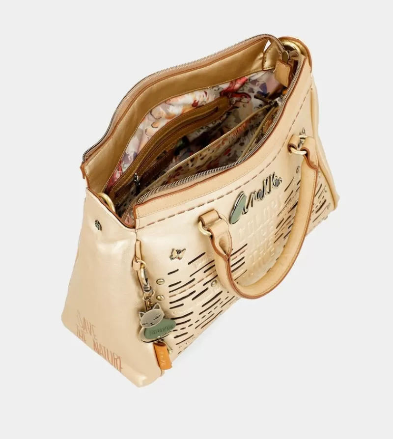 Anekke Bolsos De Mano | Bolso Tipo Doctor Dorado Nature Pachamama