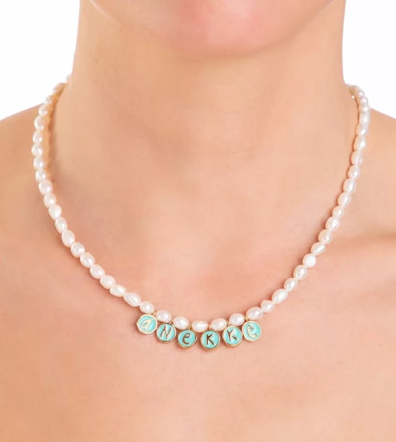 Anekke Joyería | Collar De Perlas Con Chapitas Doradas Calm