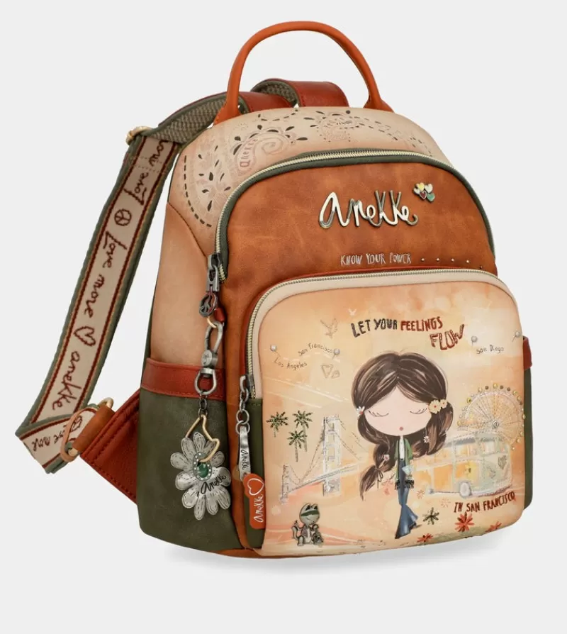 Anekke Mochilas Y Sacos | Mochila Antirrobo Camel Peace & Love