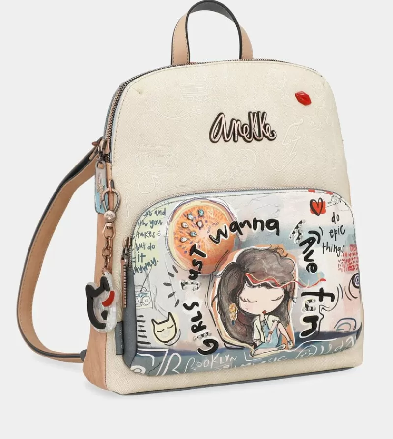 Anekke Mochilas Y Sacos | Mochila Con Bolsillo Frontal Fun & Music