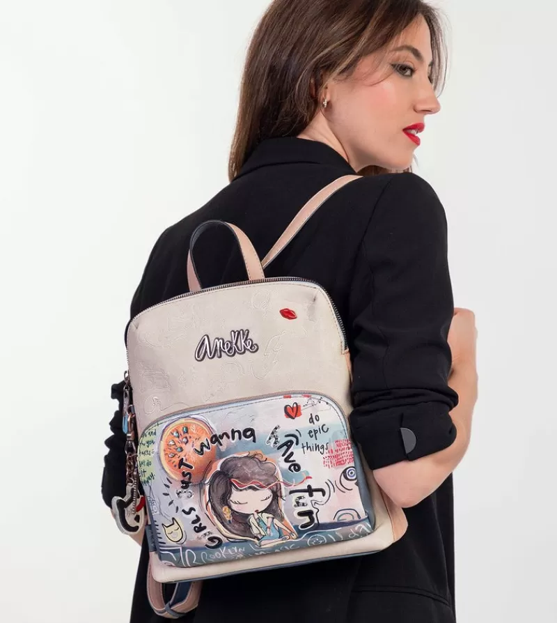 Anekke Mochilas Y Sacos | Mochila Con Bolsillo Frontal Fun & Music