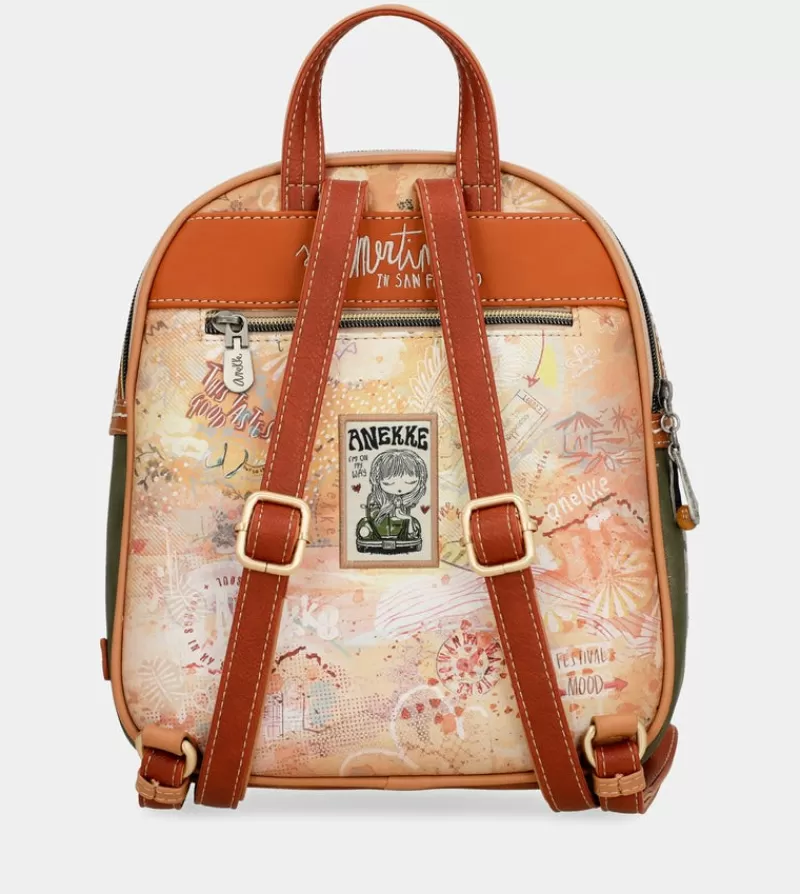 Anekke Mochilas Y Sacos | Mochila Mediana Peace & Love Camel