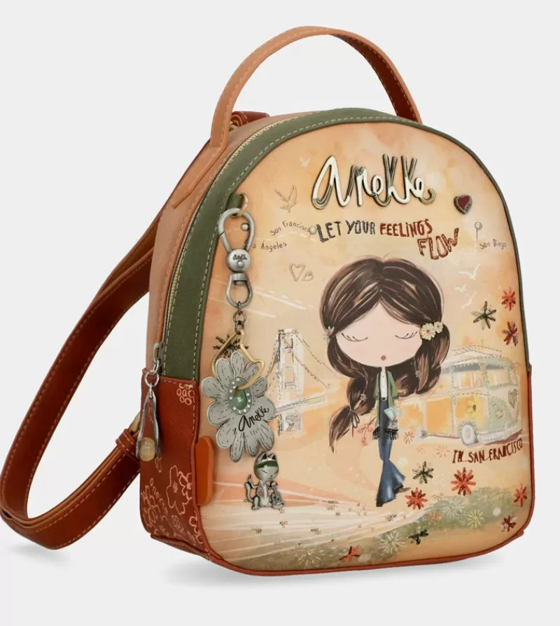 Anekke Mochilas Y Sacos | Mochila Pequena Peace & Love Camel