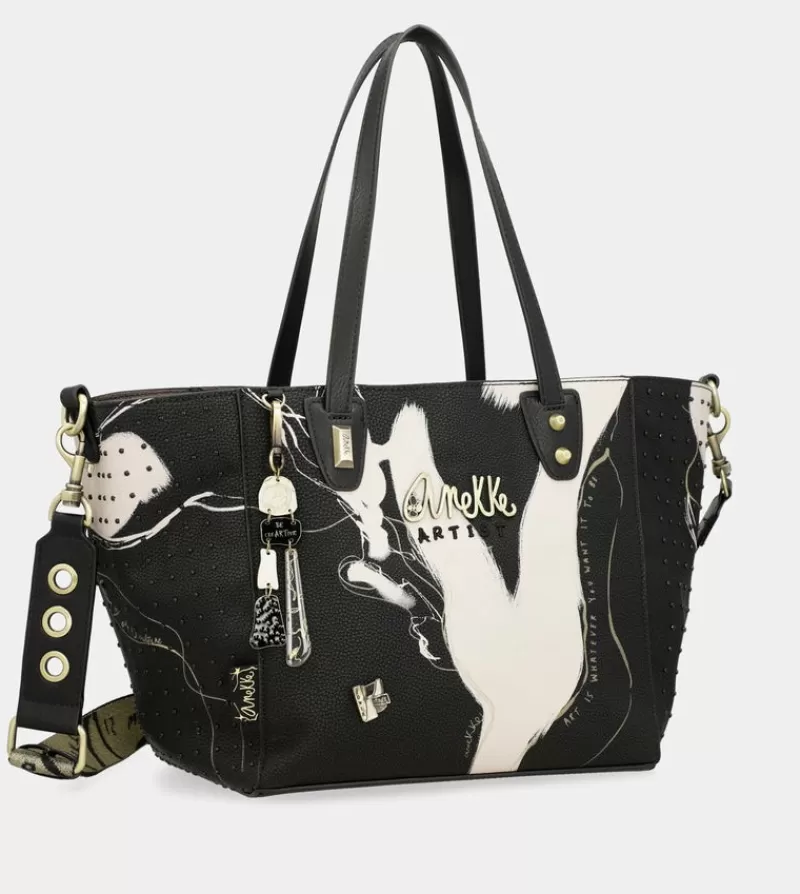 Anekke Bolsos De Mano | Shopper Grande Negra Nature Shodo