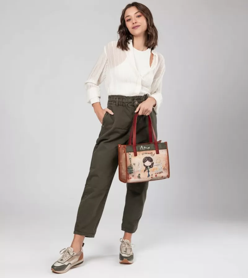 Anekke Tote & Shoppers | Tote Peace & Love Camel